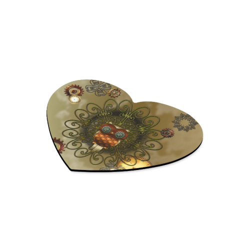 Steampunk cute owl Heart-shaped Mousepad