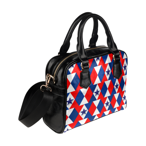 Patriotic Triangles And Stars Shoulder Handbag (Model 1634)