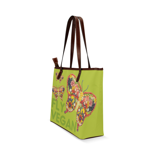 FLY VEGAN BUTTERFLIES Shoulder Tote Bag (Model 1646)