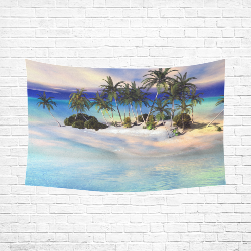 Wonderful view over the sea in the sunset Cotton Linen Wall Tapestry 90"x 60"