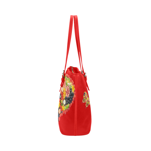 Dancing Butterfly Power Flower Veggieart Vegan Leather Tote Bag/Large (Model 1651)