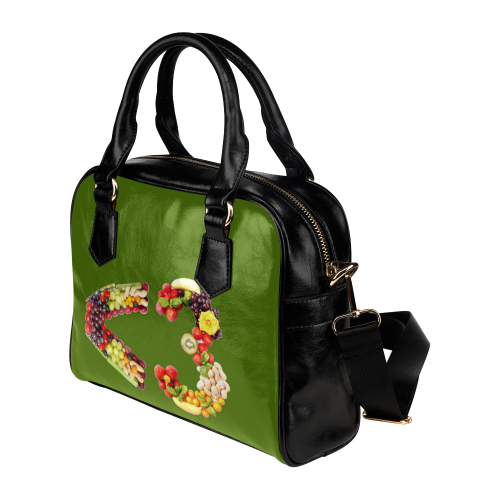 <3 LOVE Fruits and Vegetables Vegan Shoulder Handbag (Model 1634)