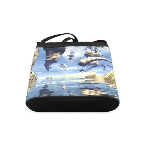 Fantasy world with flying rocks over the sea Crossbody Bags (Model 1613)