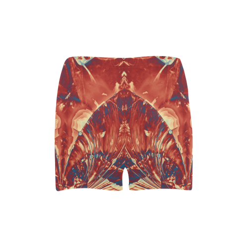 Abstract Fractal Painting - dark red blue beige Briseis Skinny Shorts (Model L04)