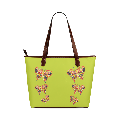 Dancing Butterflies Veggieart Vegan Shoulder Tote Bag (Model 1646)