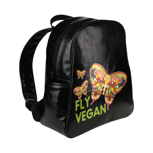 FLY VEGAN Butterflies Fruits Vegetables RAW Multi-Pockets Backpack (Model 1636)