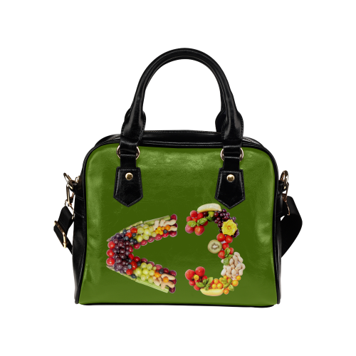 <3 LOVE Fruits and Vegetables Vegan Shoulder Handbag (Model 1634)