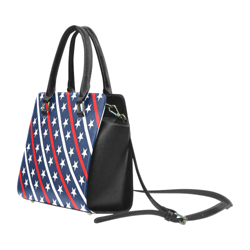 Patriotic Stripes And Stars Rivet Shoulder Handbag (Model 1645)