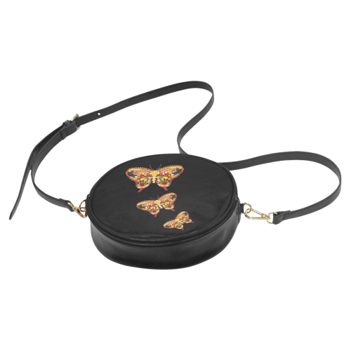 Dancing Butterflies Veggieart Vegan Round Sling Bag (Model 1647)