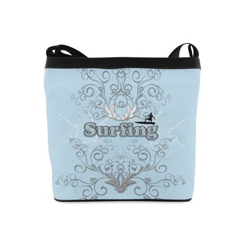 Surfboarder with decorative floral elements Crossbody Bags (Model 1613)