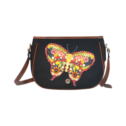 Dancing Butterflies Veggieart Vegan Saddle Bag/Small (Model 1649) Full Customization
