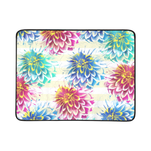 Colorful Dahlias Beach Mat 78"x 60"