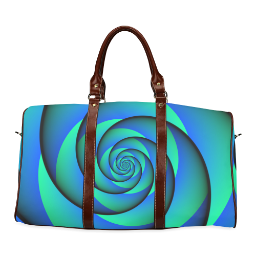 POWER SPIRAL - WAVES blue green Waterproof Travel Bag/Small (Model 1639)