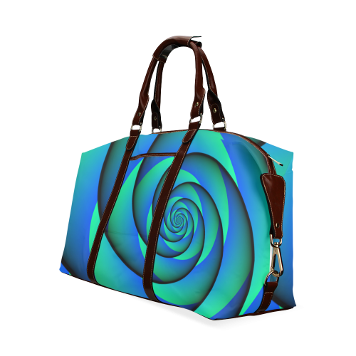 POWER SPIRAL - WAVES blue green Classic Travel Bag (Model 1643)