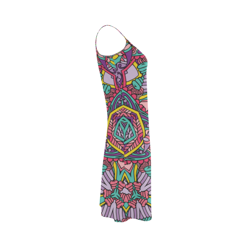 Zandine 0303 purple pink blue girly pattern Alcestis Slip Dress (Model D05)