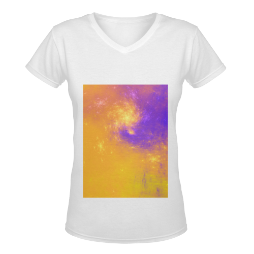 Colorful Universe Women's Deep V-neck T-shirt (Model T19)