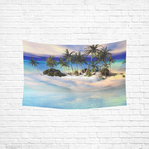 Wonderful view over the sea in the sunset Cotton Linen Wall Tapestry 60"x 40"