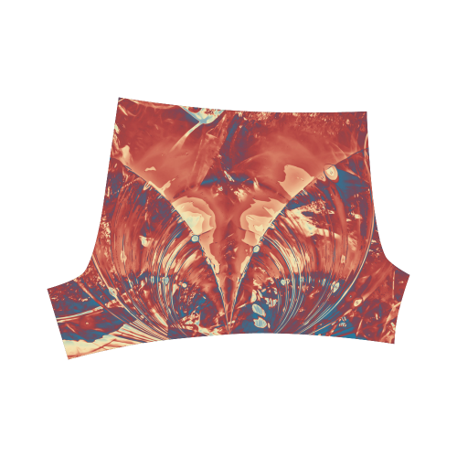 Abstract Fractal Painting - dark red blue beige Briseis Skinny Shorts (Model L04)