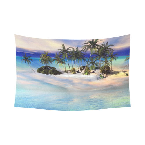 Wonderful view over the sea in the sunset Cotton Linen Wall Tapestry 90"x 60"