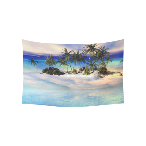 Wonderful view over the sea in the sunset Cotton Linen Wall Tapestry 60"x 40"