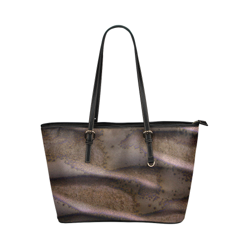 Frosted Dunes on Mars Leather Tote Bag/Large (Model 1651)