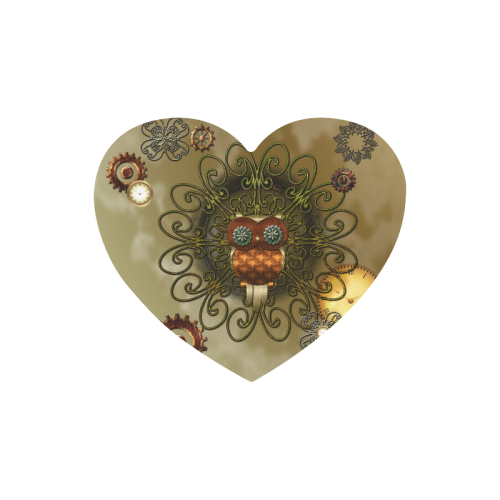 Steampunk cute owl Heart-shaped Mousepad