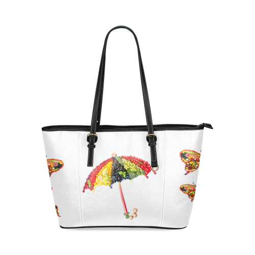 Under my Umbrella VeggieArt Vegan Leather Tote Bag/Small (Model 1640)