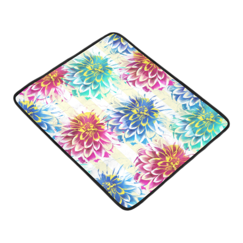 Colorful Dahlias Beach Mat 78"x 60"