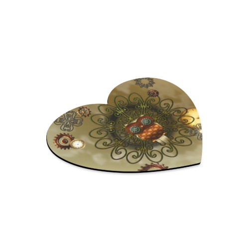 Steampunk cute owl Heart-shaped Mousepad