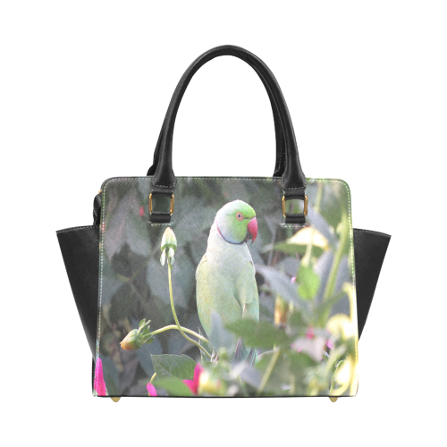 Colorful Parakeet Rivet Shoulder Handbag (Model 1645)