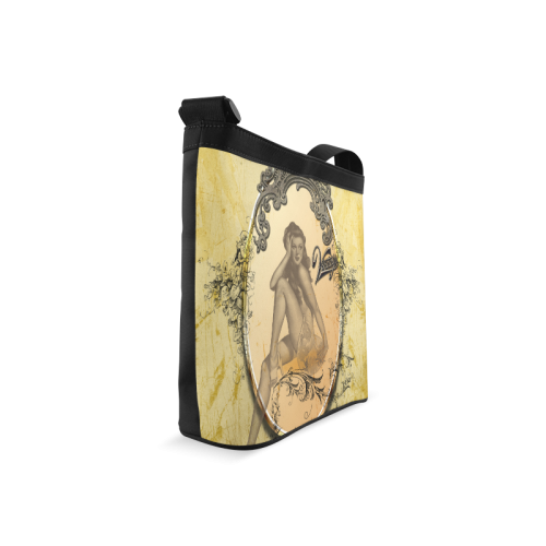 Vintage, wonderful pin up girl Crossbody Bags (Model 1613)