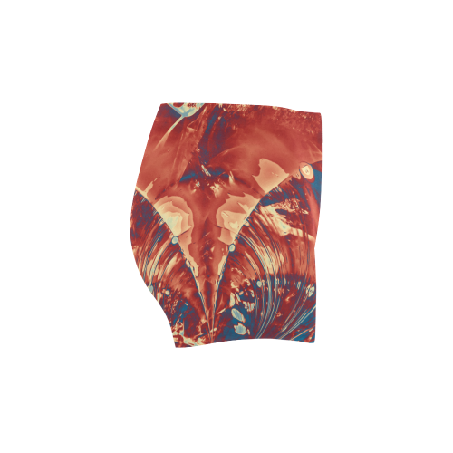 Abstract Fractal Painting - dark red blue beige Briseis Skinny Shorts (Model L04)