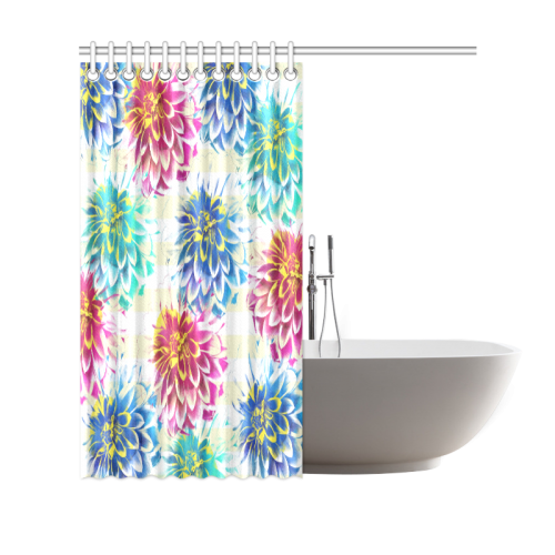 Colorful Dahlias Shower Curtain 69"x70"