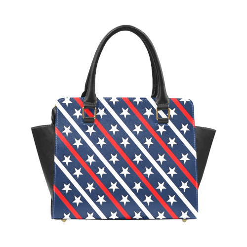 Patriotic Stripes And Stars Rivet Shoulder Handbag (Model 1645)