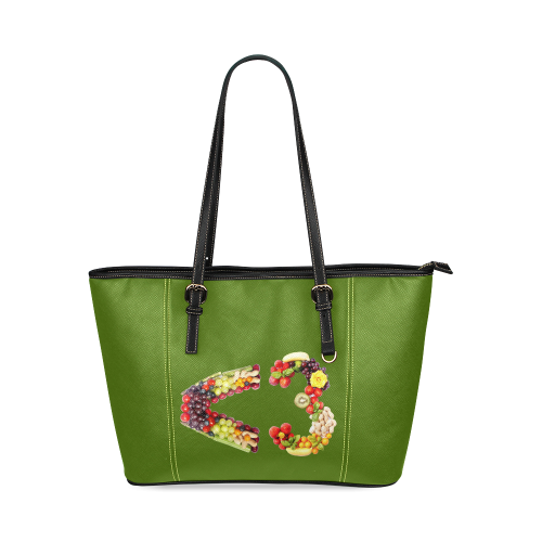 <3 LOVE Fruits and Vegetables Vegan Leather Tote Bag/Small (Model 1640)
