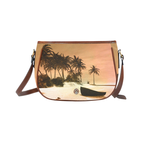 Wonderful seascape with tropical island Saddle Bag/Small (Model 1649) Full Customization