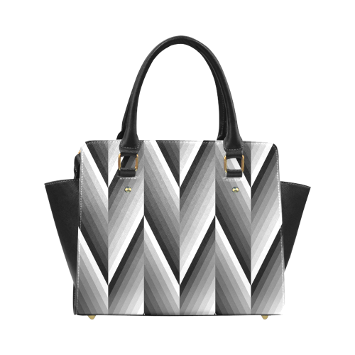 Black and White Herringbone by ArtformDesigns Classic Shoulder Handbag (Model 1653)