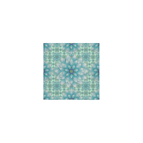 Turquoise Happy Lotus Square Towel 13“x13”