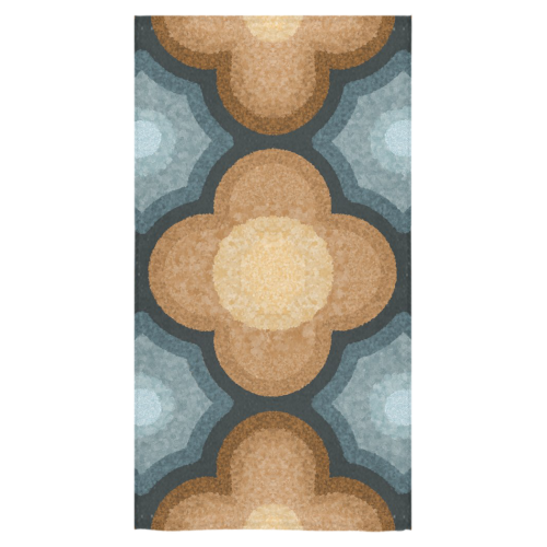 Brown and Blue Floral Pattern Bath Towel 30"x56"