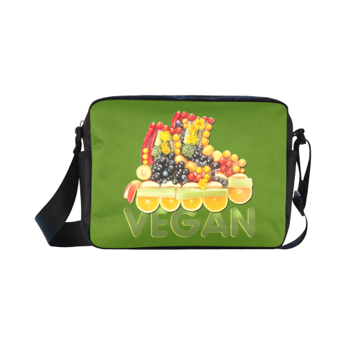 VEGAN FIT and have FUN Fruits Vegetables Classic Cross-body Nylon Bags (Model 1632)