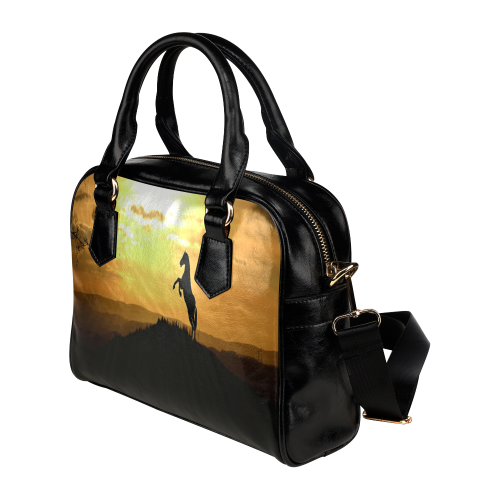 Sunset Horse Silhouette Shoulder Handbag (Model 1634)