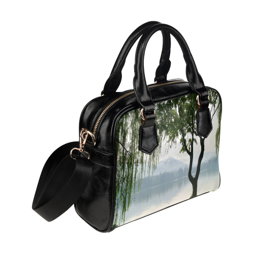 Weeping Willow Mountian View Shoulder Handbag (Model 1634)