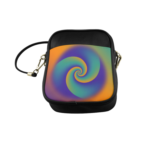 POWER SPIRAL SOFT - Violet, Ocean Green, Orange Sling Bag (Model 1627)