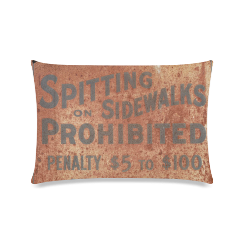 Spitting prohibited Custom Zippered Pillow Case 16"x24"(Twin Sides)