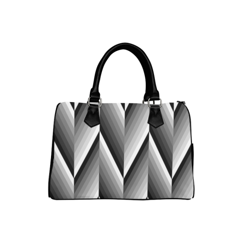 Black and White Herringbone by ArtformDesigns Boston Handbag (Model 1621)