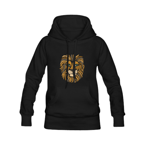 Artistic Cool Lion Abstract Art Women's Classic Hoodies (Model H07)