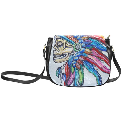 Tribal Skull Classic Saddle Bag/Small (Model 1648)