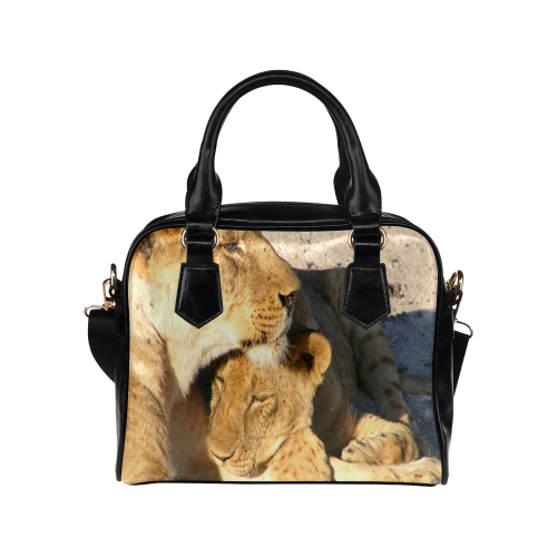 Lion And Cub Love Shoulder Handbag (Model 1634)