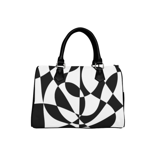Black and White Retro Abstract by ArtformDesigns Boston Handbag (Model 1621)