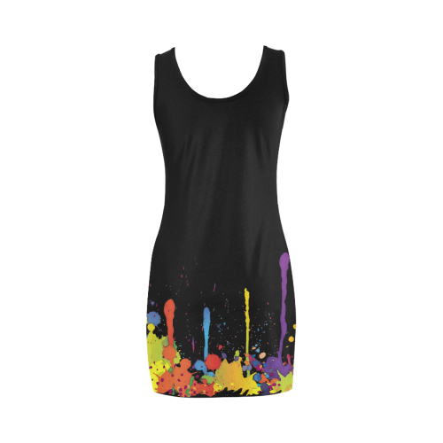 Crazy multicolored running SPLASHES Medea Vest Dress (Model D06)